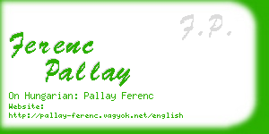 ferenc pallay business card
